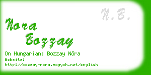 nora bozzay business card