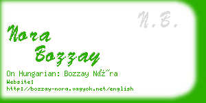 nora bozzay business card
